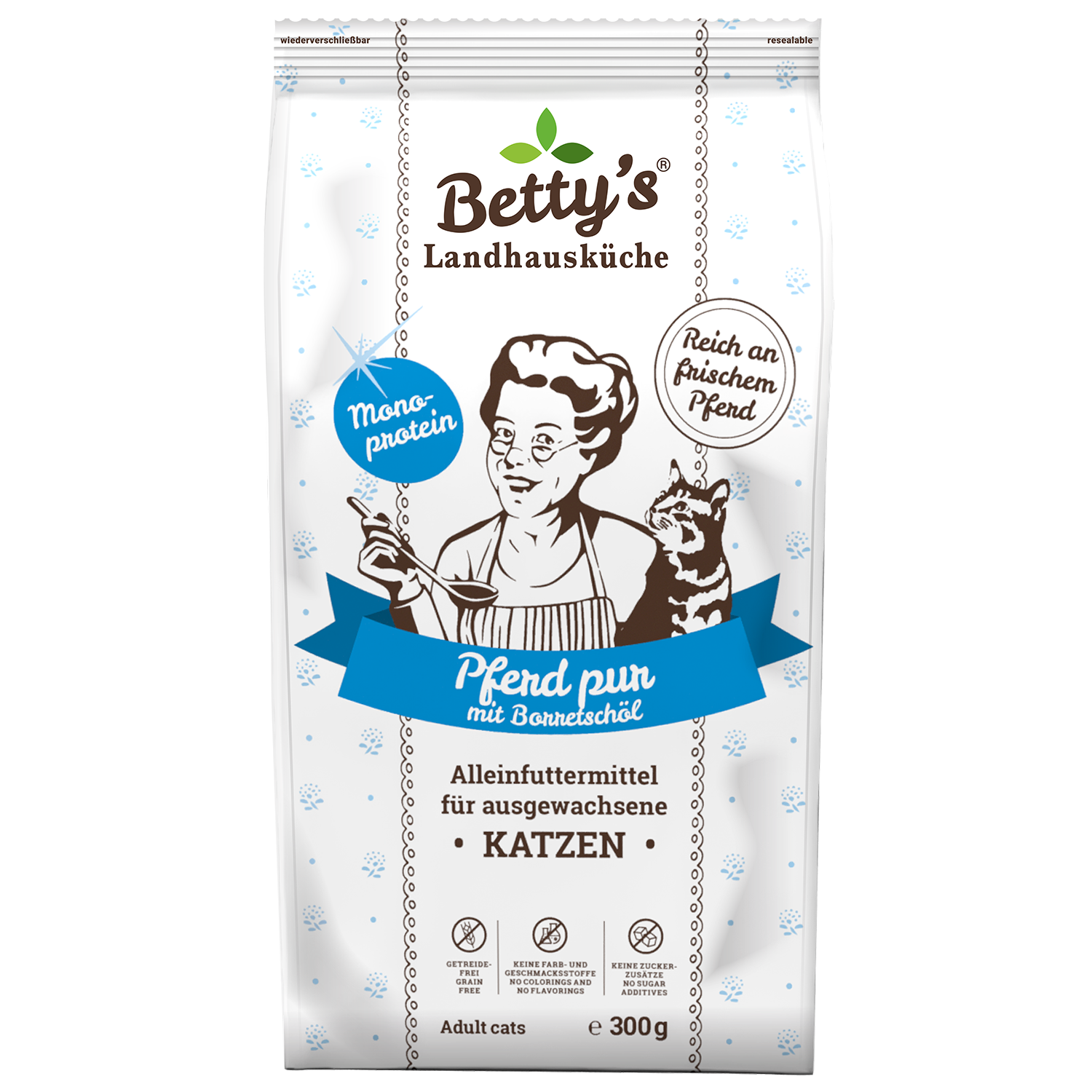 betty-s-landhausk-che-pferd-pur-trockenfutter-katze-300g image 1