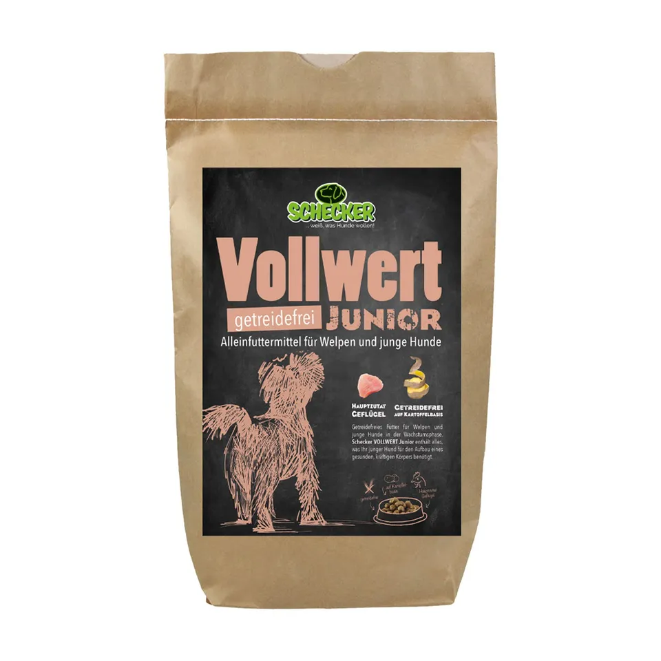 schecker-vollwert-junior-welpenfutter-gefl-gel-1-5kg-getreidefrei image 1