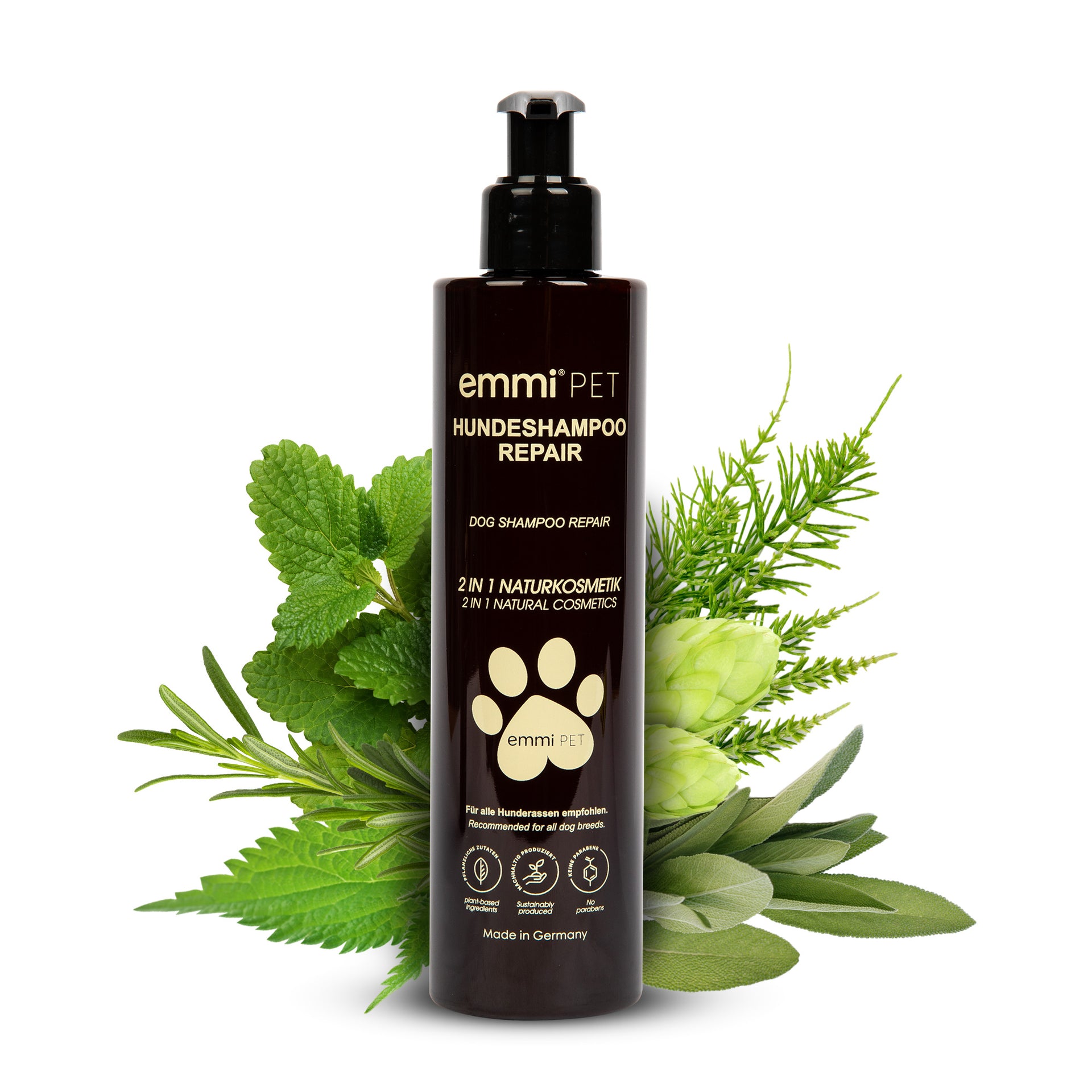 emmi-pet-pflege-hundeshampoo-2in1-natur-repair-250-ml image 1
