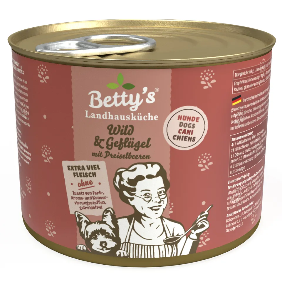 betty-s-landhausk-che-wild-gefl-gel-hundefutter-200g image 1