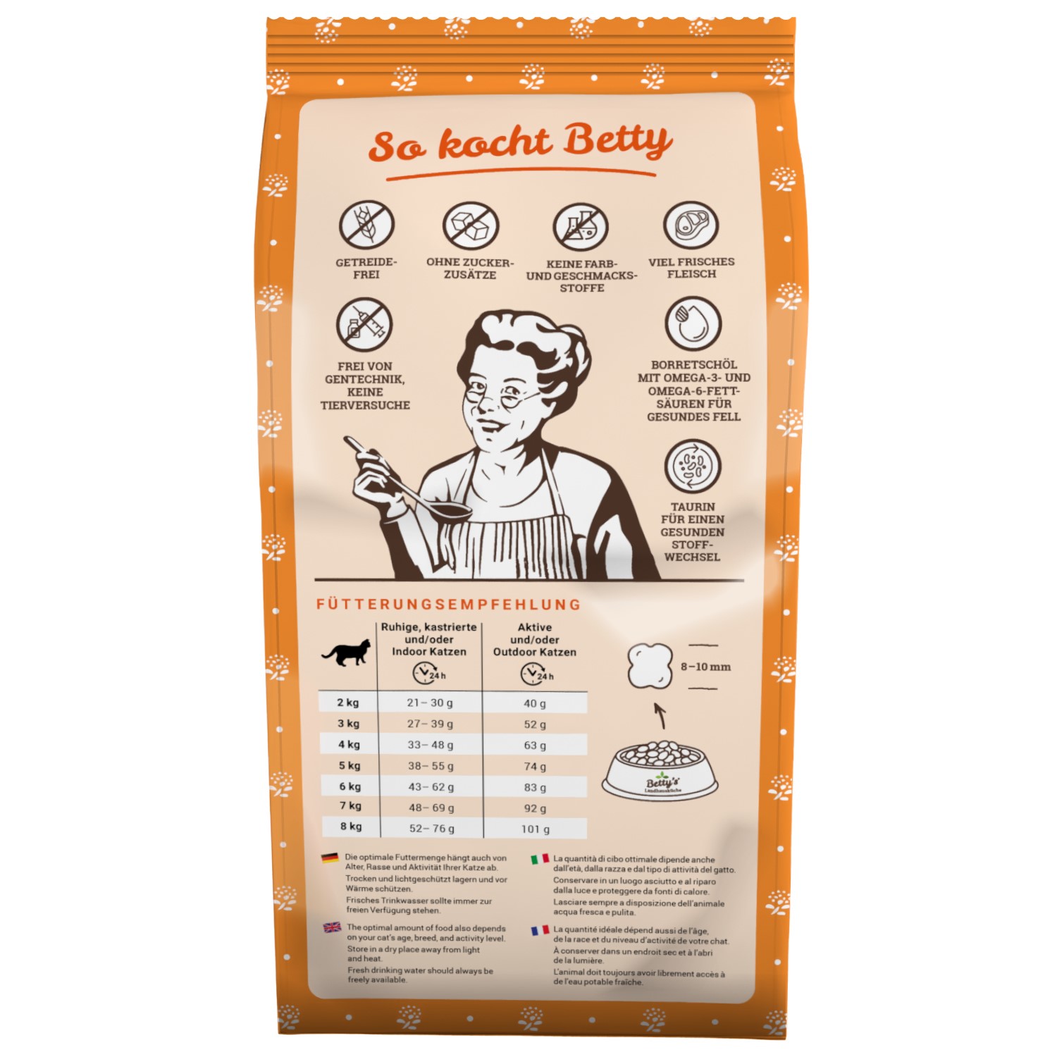 betty-s-landhausk-che-adult-huhn-ente-trockenfutter-katze-300g image 2