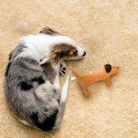 emmi-pet-tierbedarf-zergel-dackel-wildleder-kokos-mit-quietscher image 7
