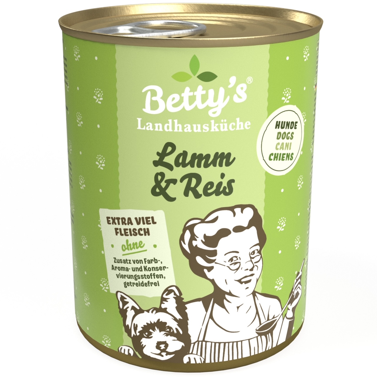 betty-s-lamm-reis-hundefutter-nassfutter-400g-dose-sensibel image 1