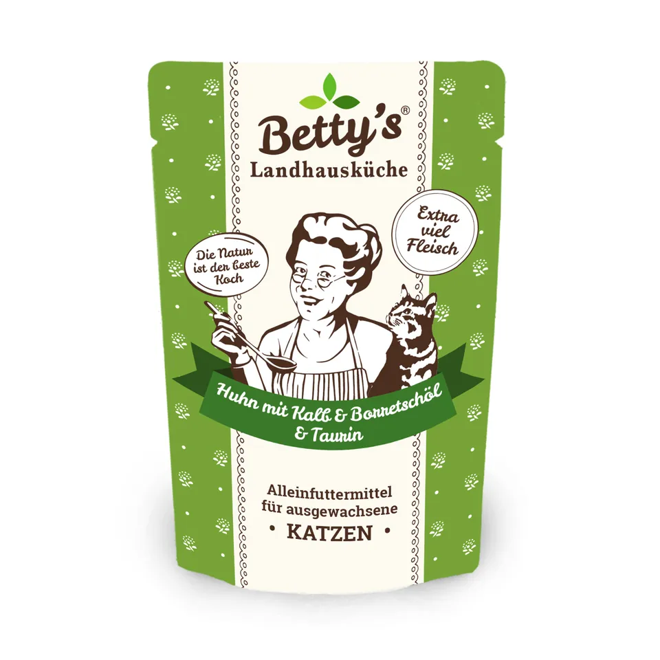betty-s-landhausk-che-frischebeutel-huhn-kalb-katzenfutter-100g image 1