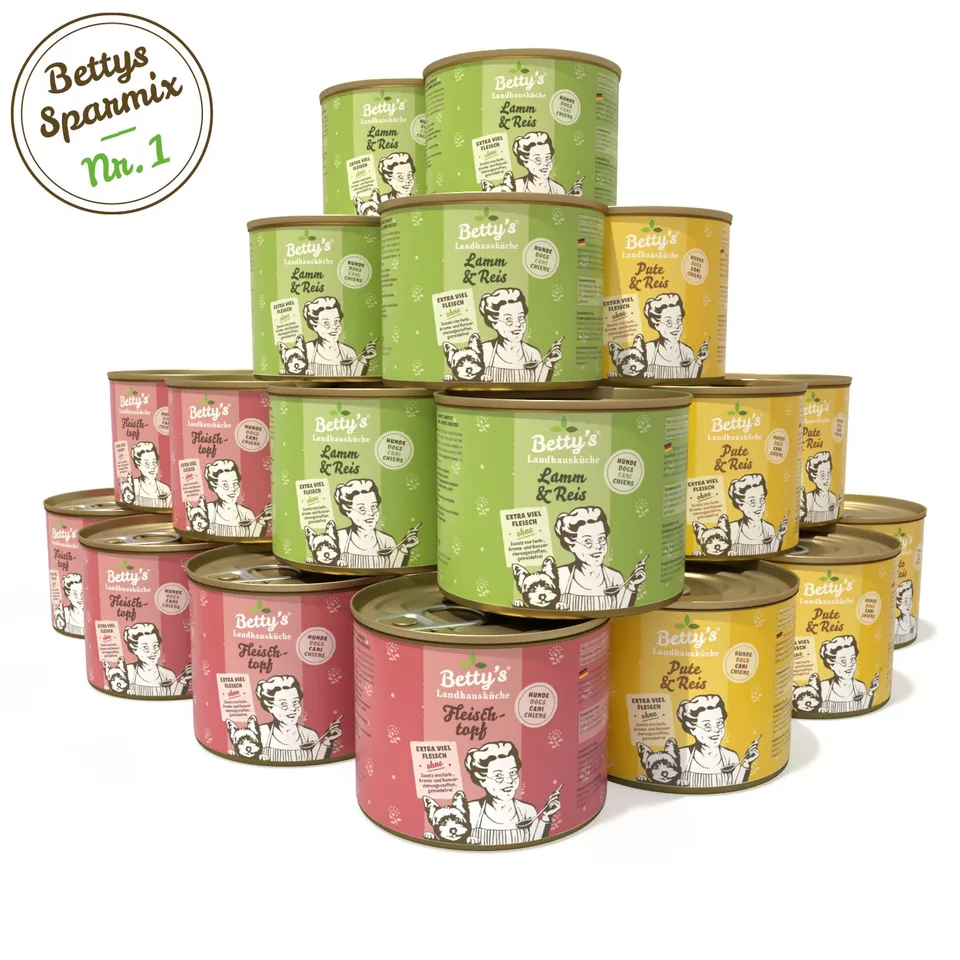 betty-s-landhausk-che-sparmix-1-hundefutter-18x200g-lamm-pute image 1