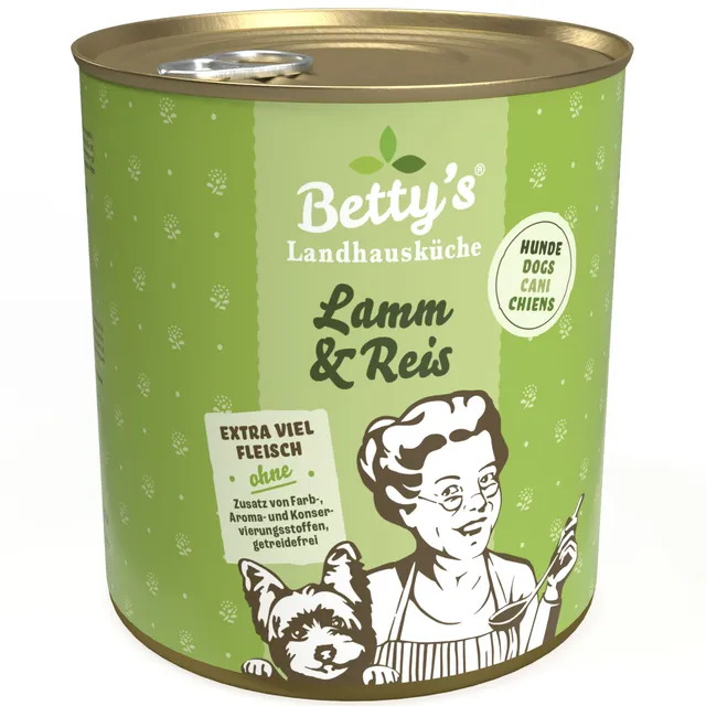 betty-s-landhausk-che-lamm-reis-nassfutter-hund-800g-dose image 1