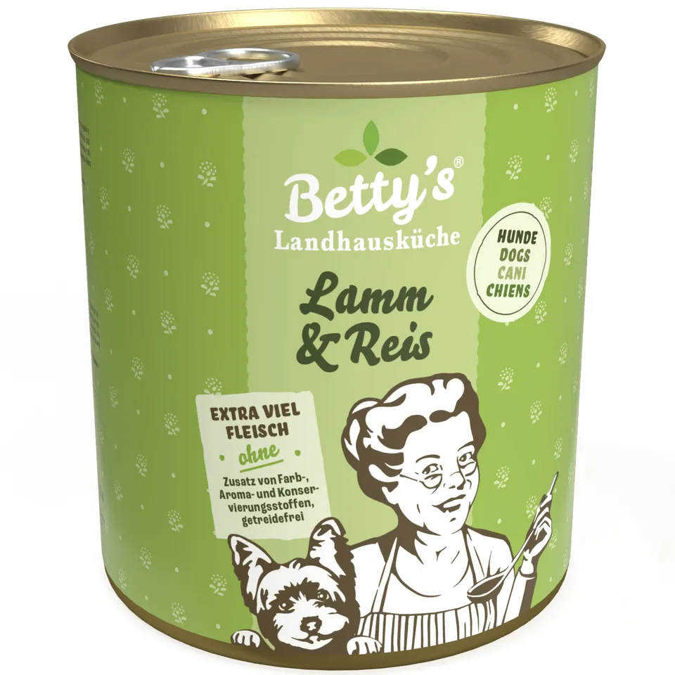 betty-s-landhausk-che-lamm-reis-nassfutter-hund-800g-dose image 1